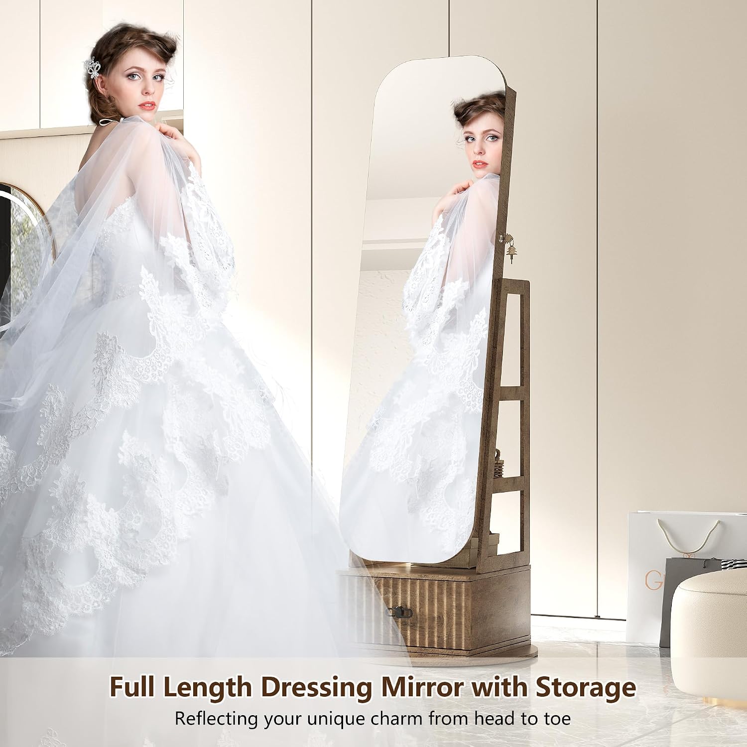 Organizzatore per Gioielli con - Full Length Mirror Jewelry Armoire recensione e prezzo