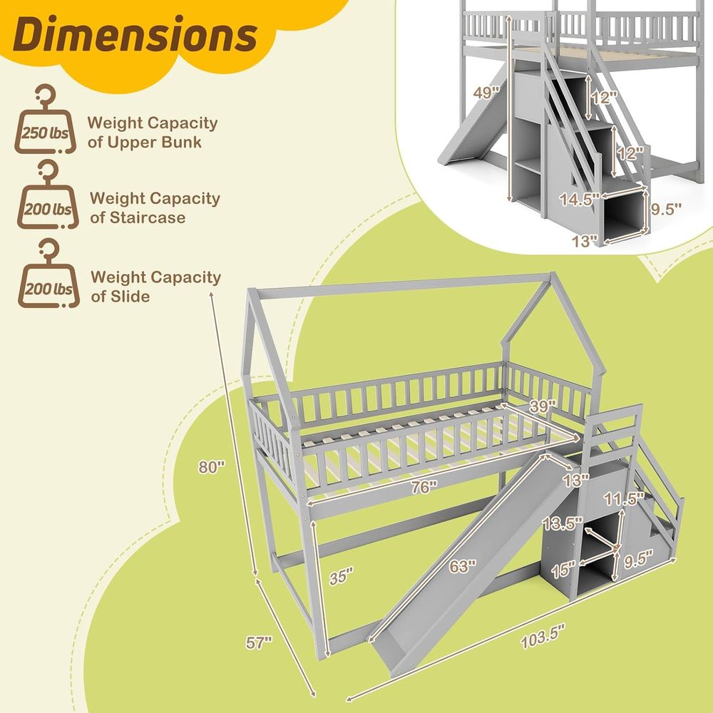 Letto a Castello Singolo con S - Bunk Bed With Stairs And Slide recensione e prezzo