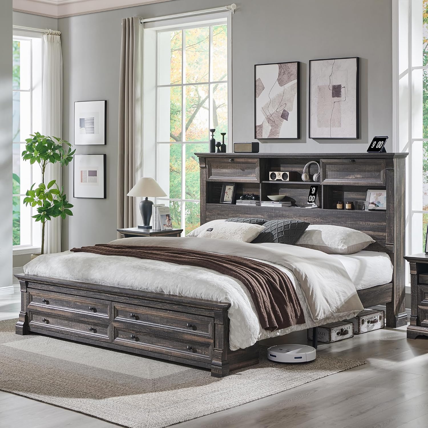 Letto matrimoniale con testier - King Size Bed Frame With Storage Drawers recensione e prezzo