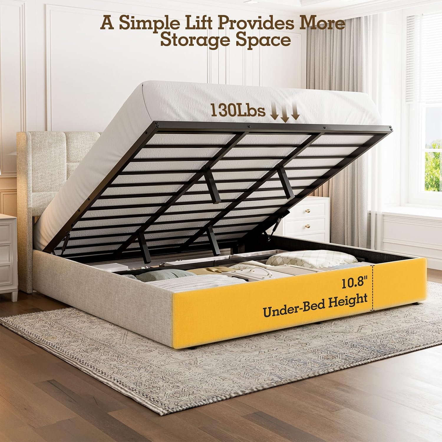 Struttura Letto Matrimoniale K - Gas Lift Storage Bed Hydraulic recensione e prezzo