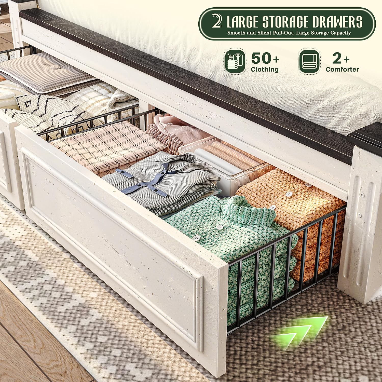 Struttura Letto King Size con  - King Size Bed Frame With Storage Drawers recensione e prezzo