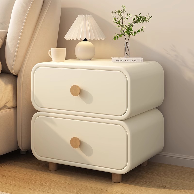 Comodino Minimalista Color Cre - Solid Wood Nightstand 2 Drawers recensione e prezzo