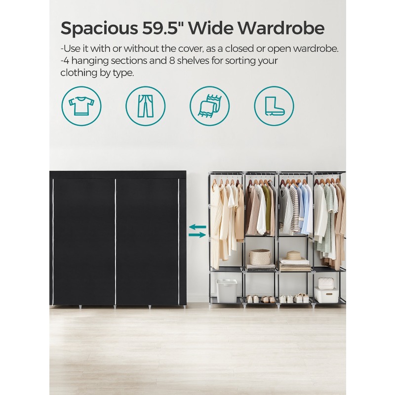 Armadio Portatile, Organizzato - Wardrobe Closet Portable Fabric Cover recensione e prezzo